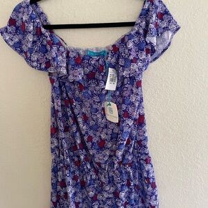 Purple floral Tori Richard romper nwt